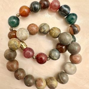 2 African moldavite bloodstones plus 2 free bracelets retail $250 Nwot